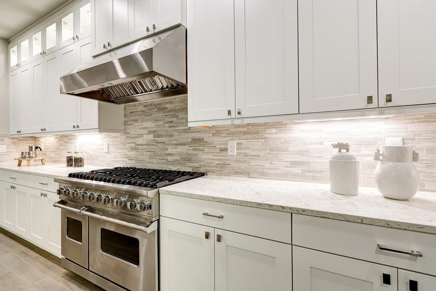 Gourmet Kitchen Features White Cabinetry